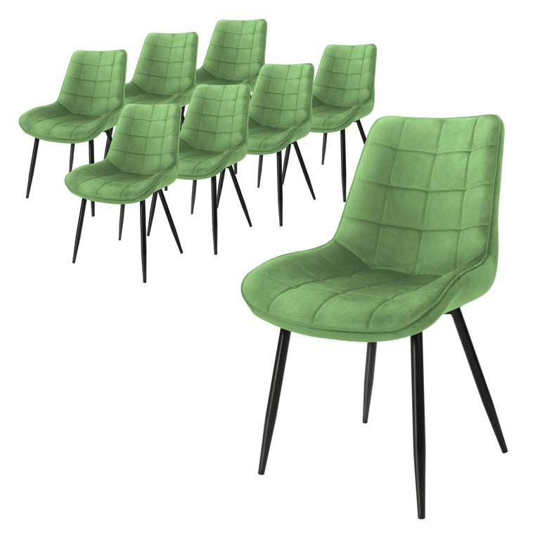 Set mit 8 Esszimmerstühlen Elle aus Samt