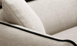 3-Sitzer-Sofa Gigi Leinen mit Kontrastpaspeln